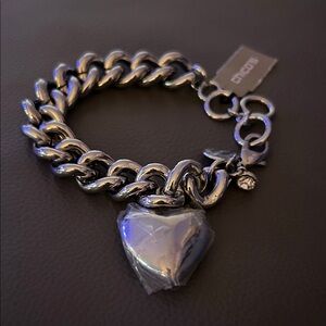 Chico's Silver Heart Charm Bracelet